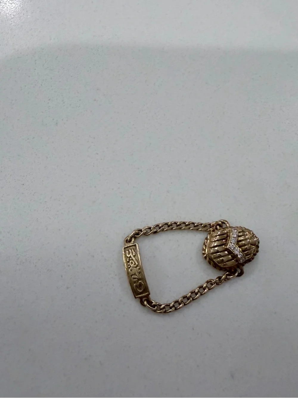 New Azza Fahmy Gold & Diamonds Scarab Ring, size 6